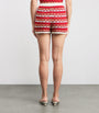 ESCVDO Red Organic Cotton Crochet Mullu Shorts