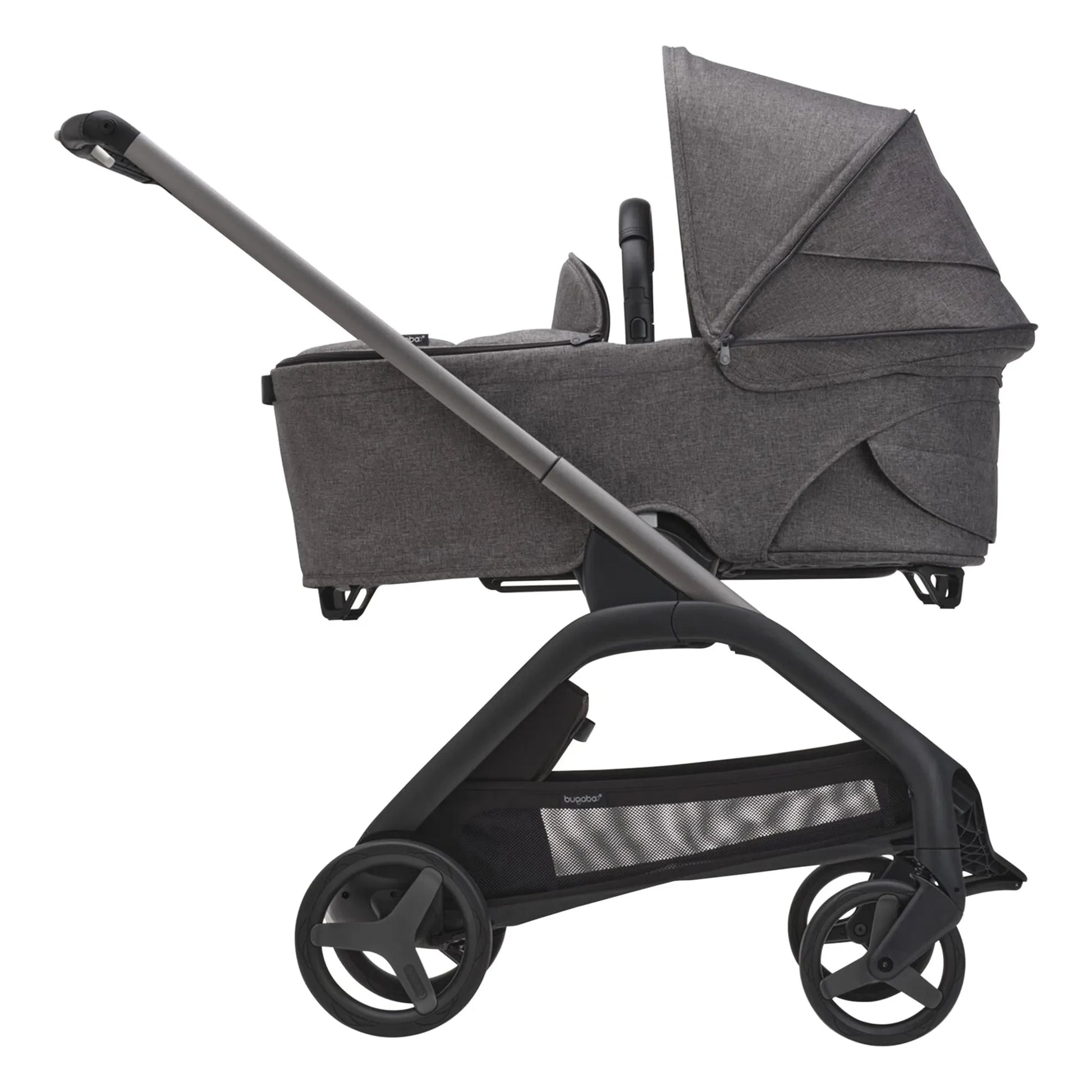 Bugaboo - Bugaboo Dragonfly Complete city stroller graphite chassis | Heather grey