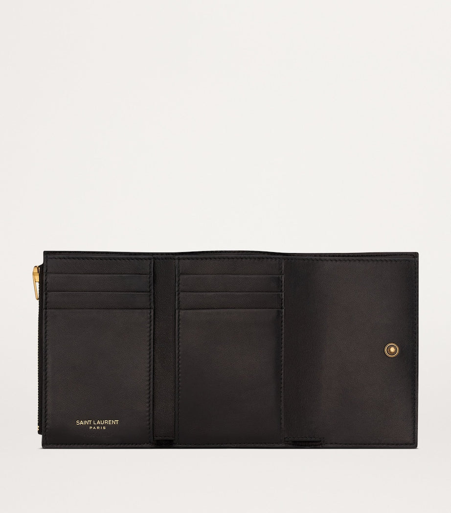 Black Lambskin Tri-Fold Wallet