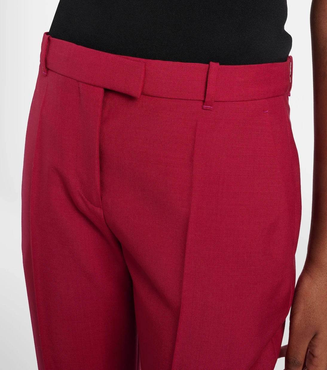 McQueen - Cropped wool and mohair slim pants
