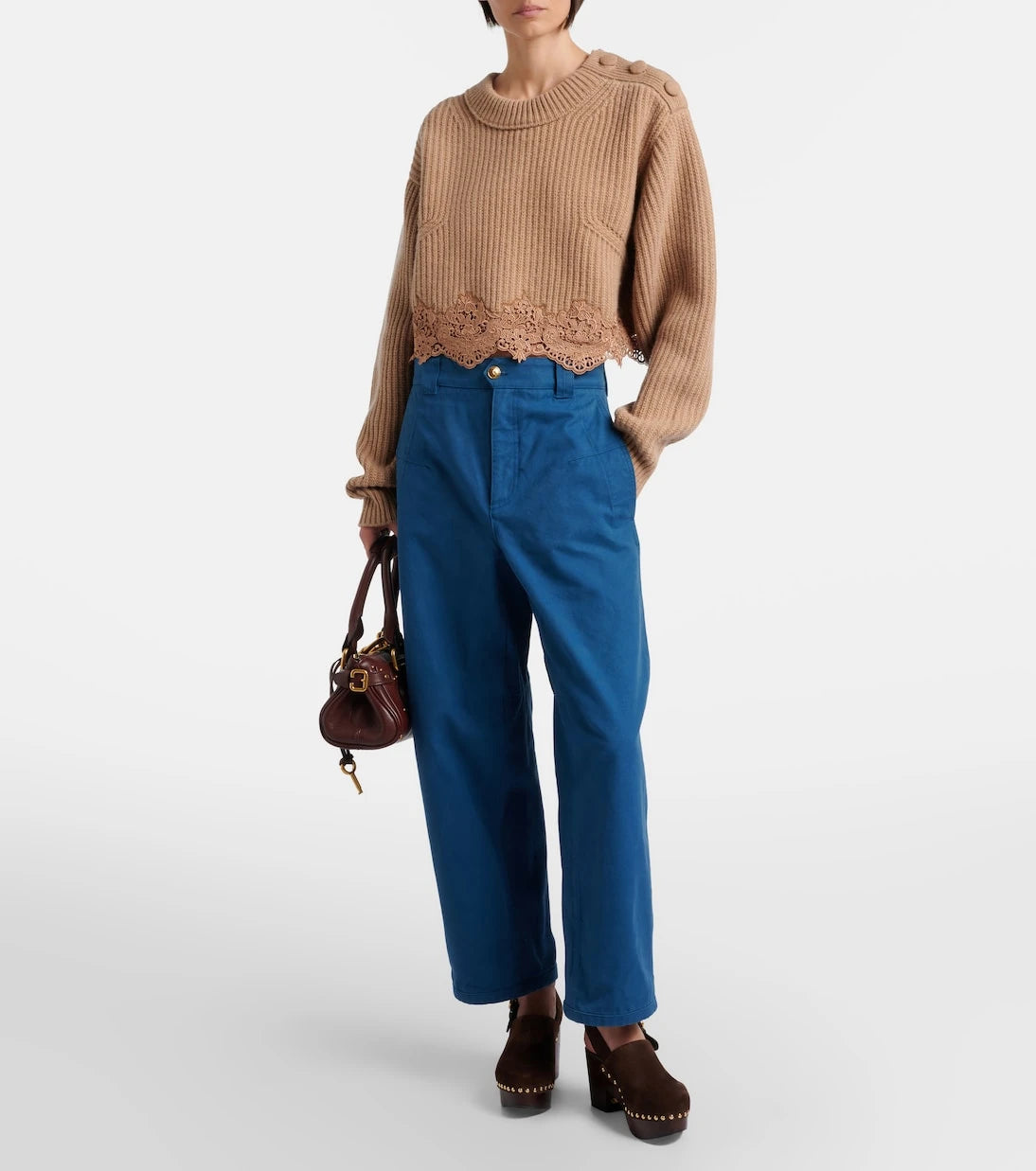 Chloé - Cropped barrel-leg pants