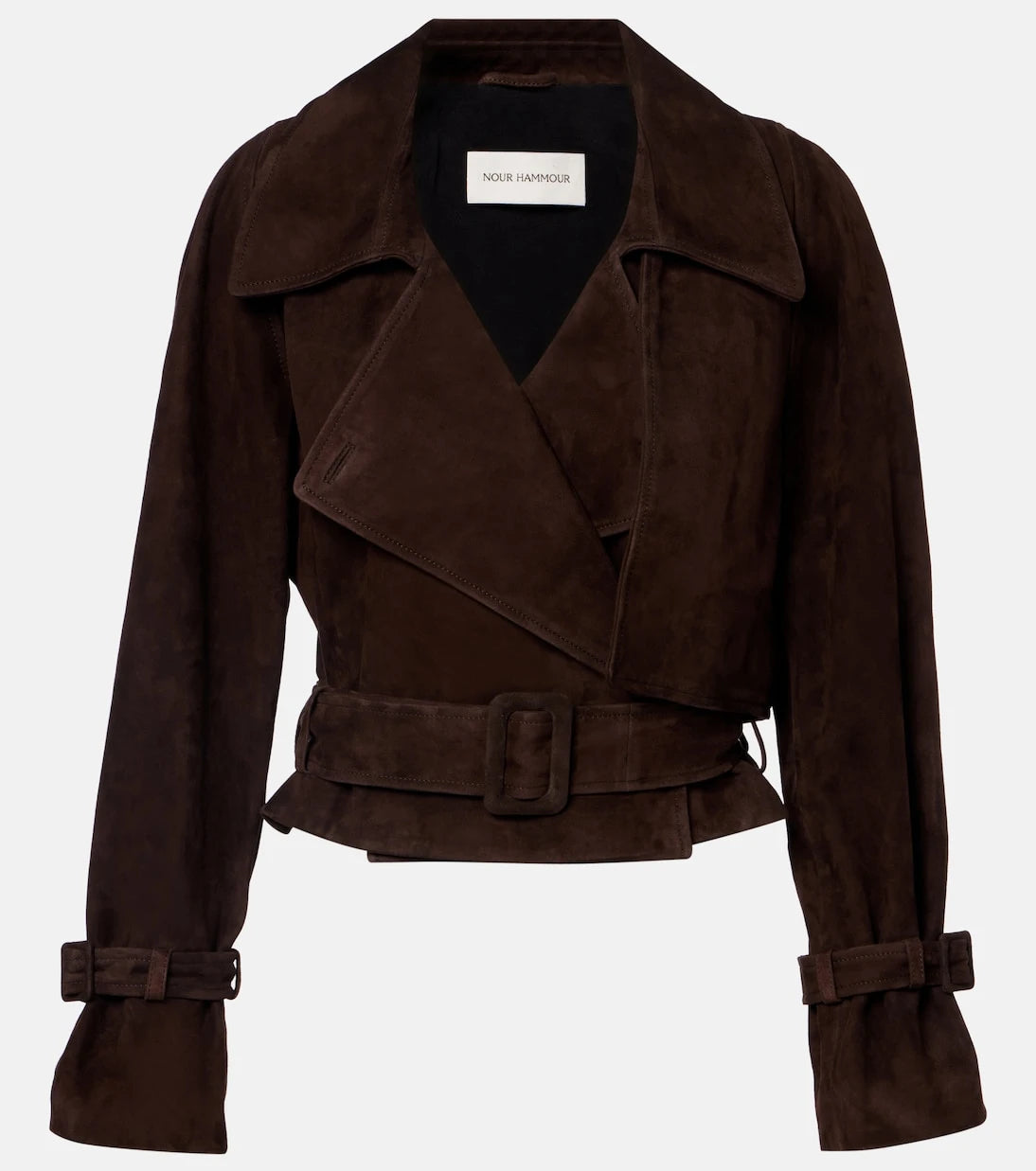 Nour Hammour - Hatti cropped suede jacket