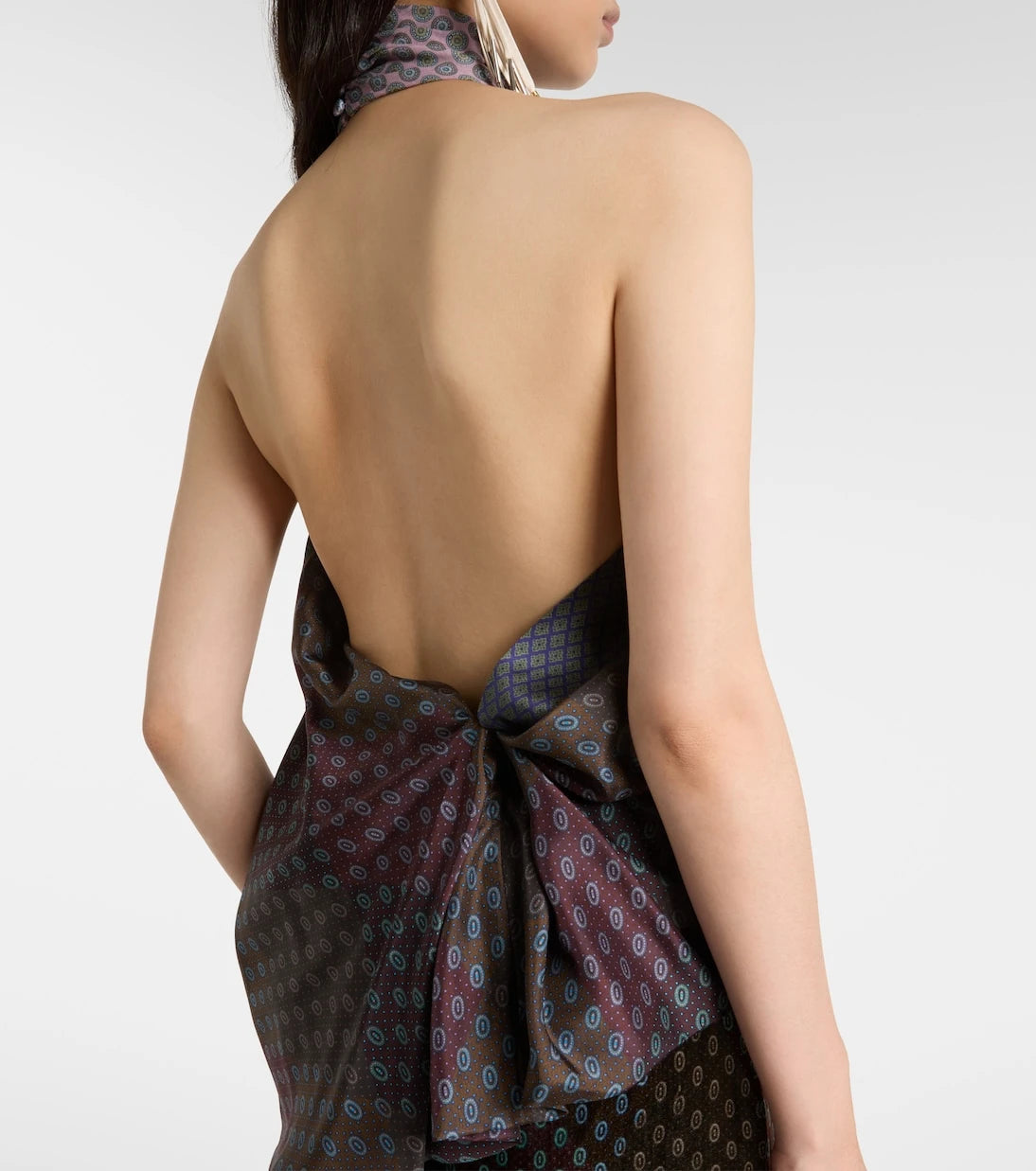 Dries Van Noten - Printed halterneck silk top