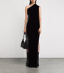 Velvet One-Shoulder Athena Gown 09 BLACK