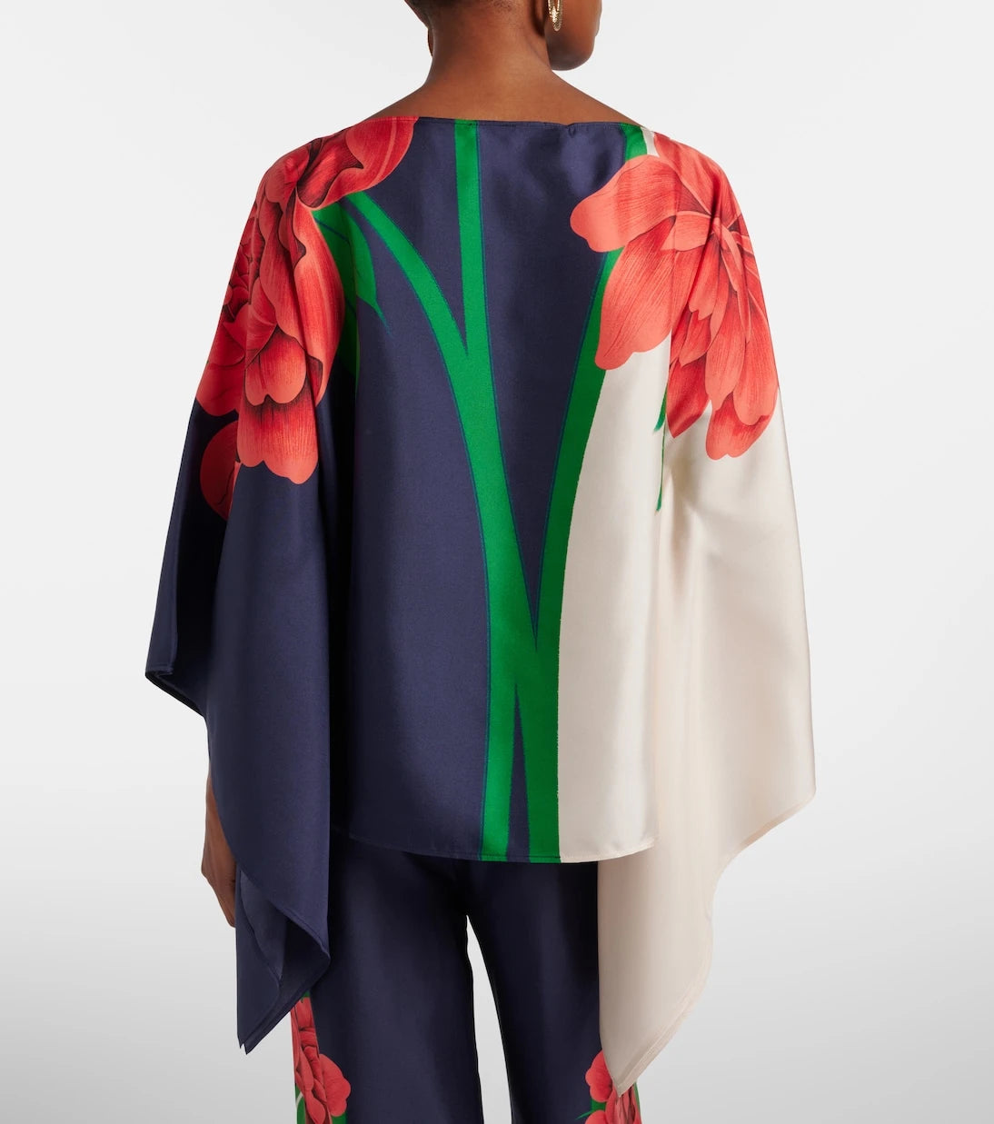 La DoubleJ - Square floral silk twill top