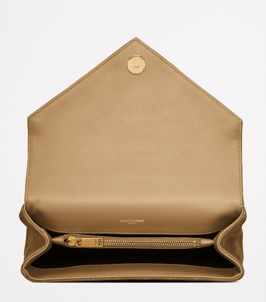 Green Medium Suede Collège Top-Handle Bag