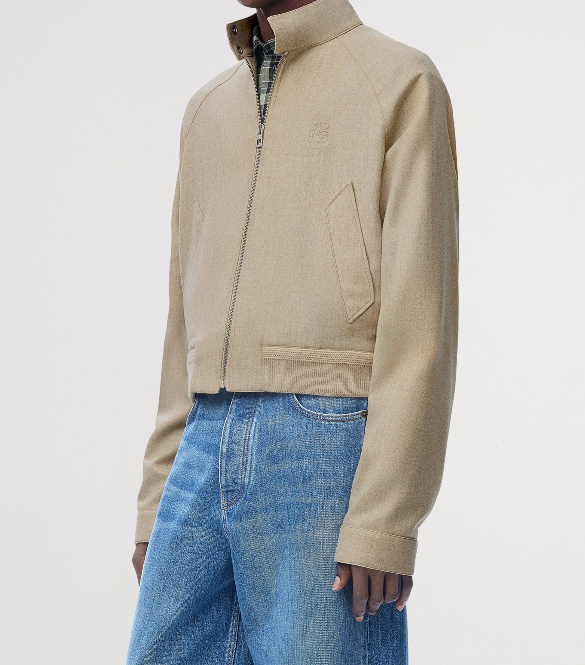 LOEWE Nude Wool-Blend Bomber Jacket