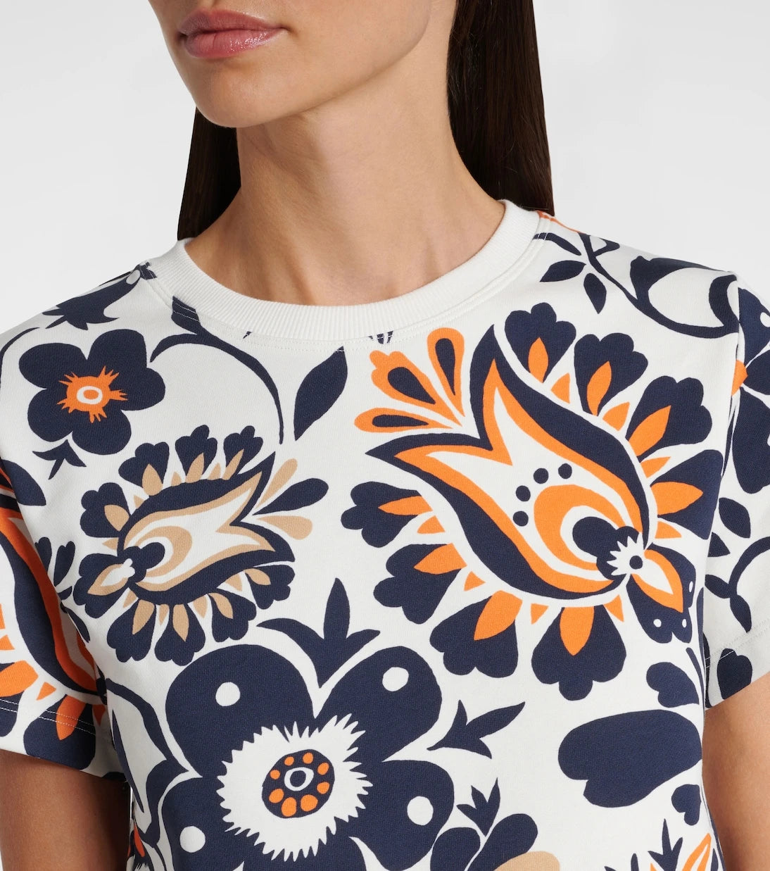 La DoubleJ - La Scala feather-trimmed cotton top