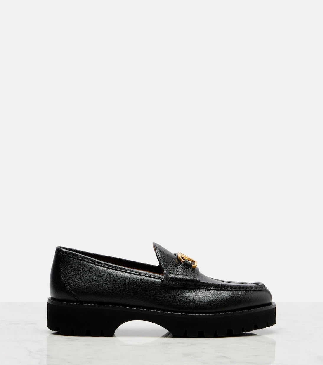 Valentino Garavani - VLogo leather platform loafers