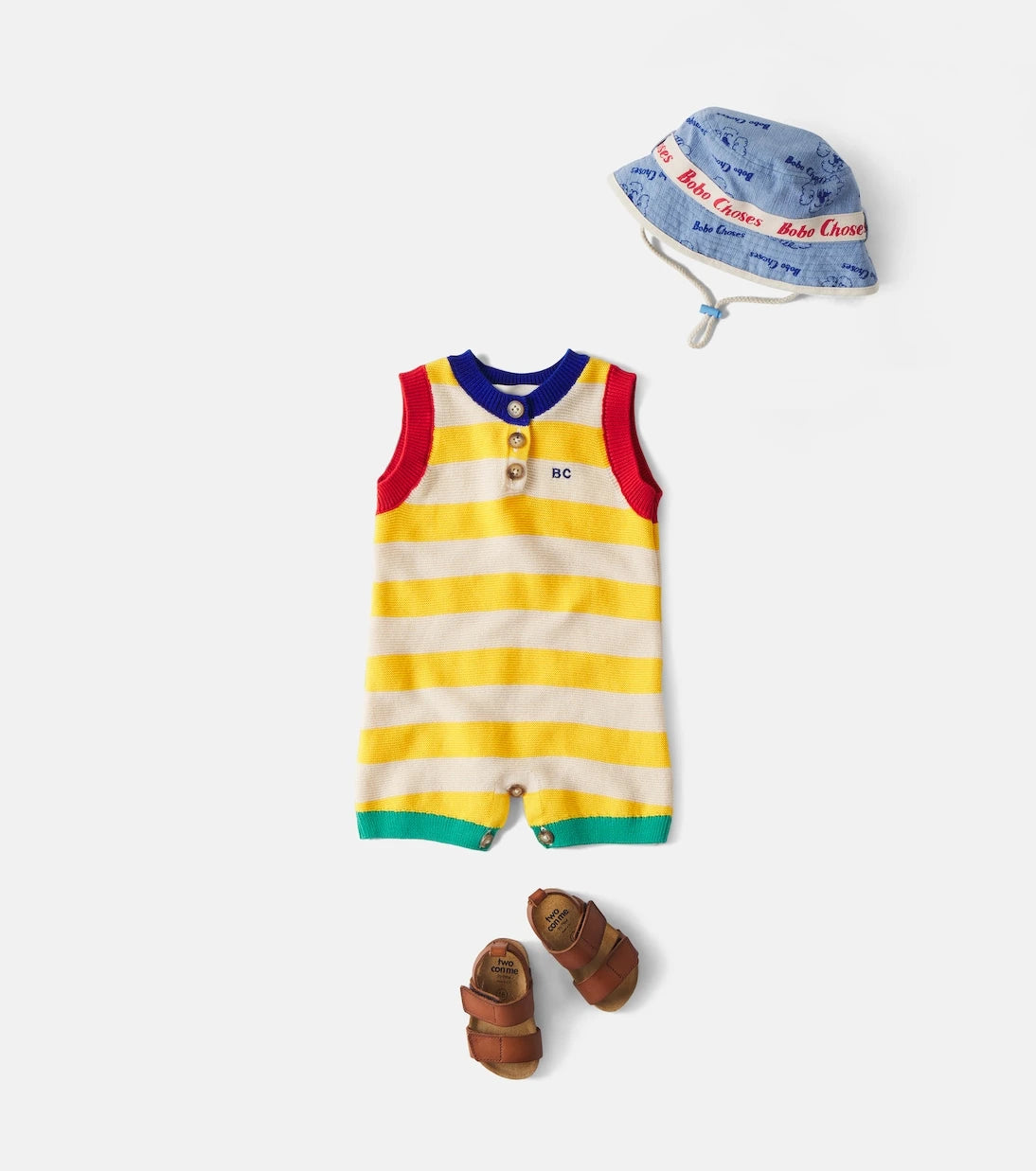 Bobo Choses - Baby BC striped cotton playsuit