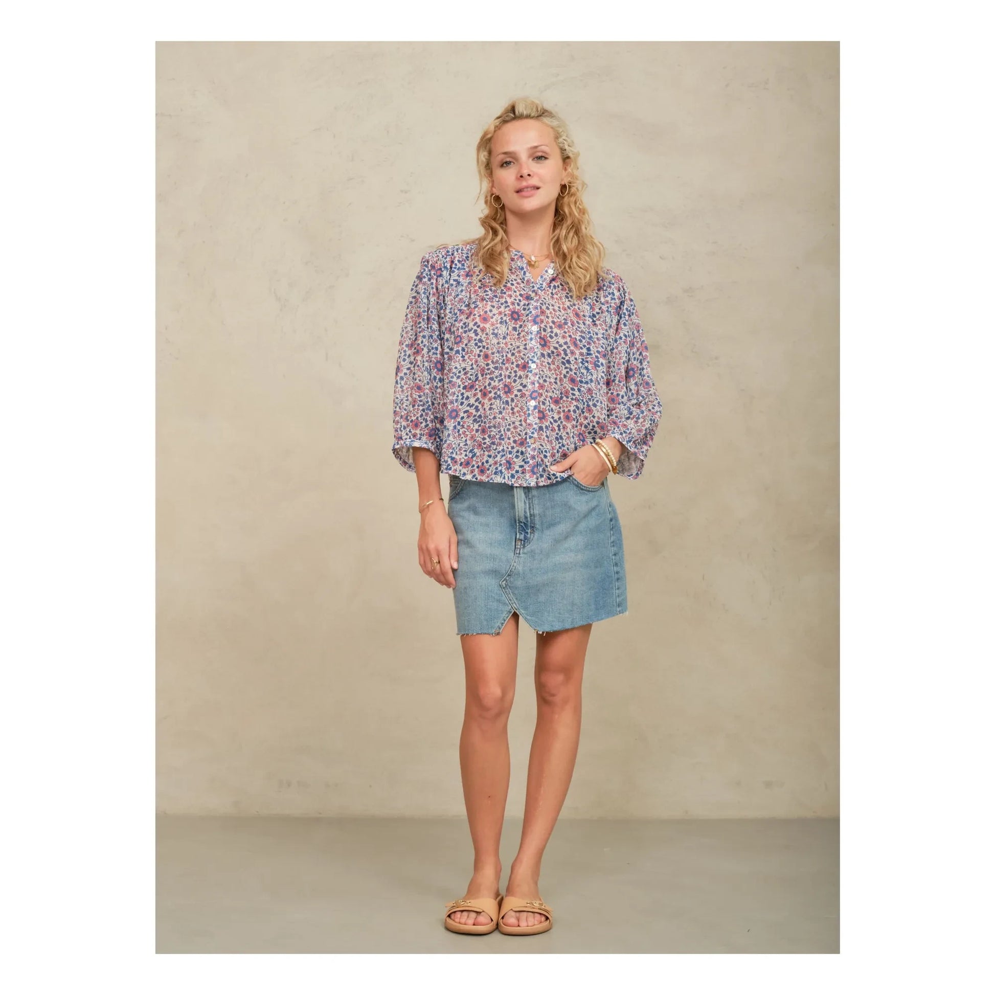 M.A.B.E. - Della Coton blouse | Pink