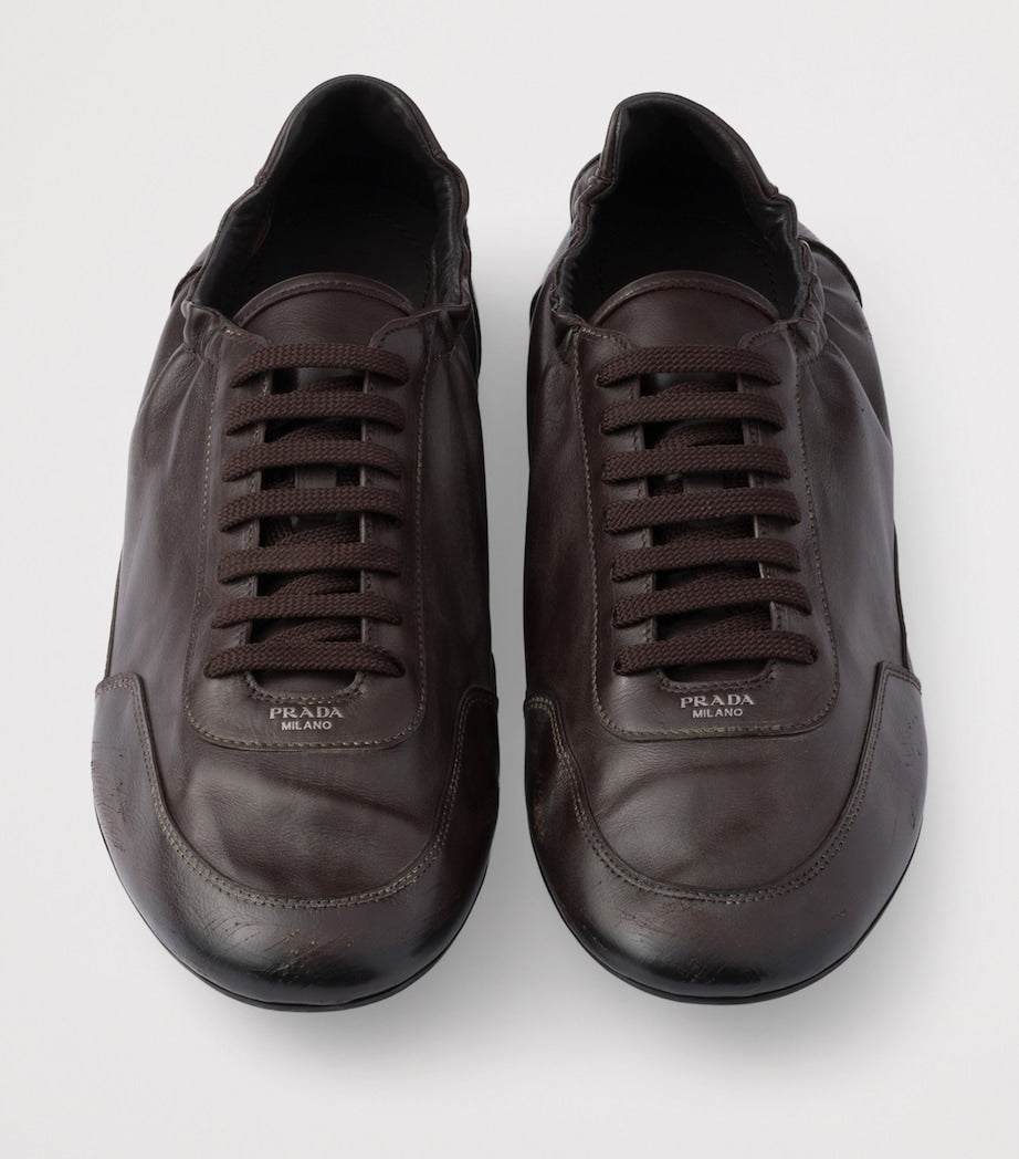 Prada Leather Collapse Sneakers
