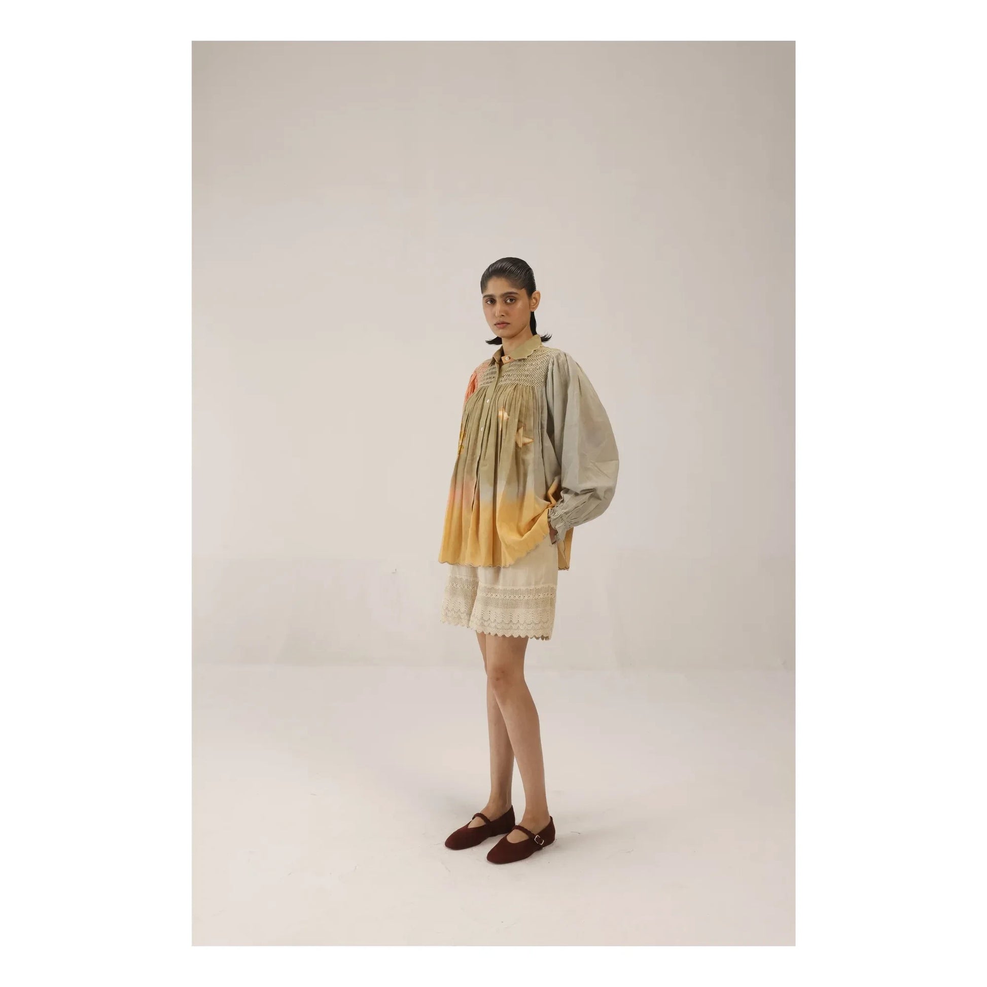 CORD - Judy Cotton Silk Blouse | Khaki
