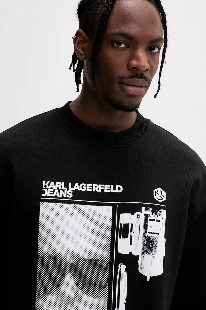 Karl Lagerfeld Jeans oversize erkek pamuklu sweatshirt