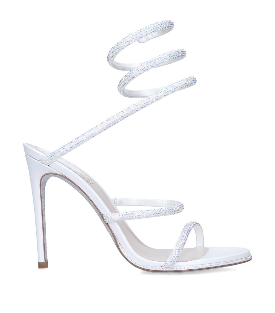 René Caovilla White Embellished Cleo Sandals 105