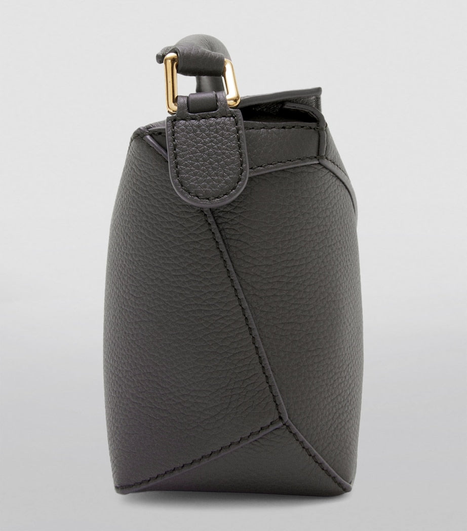 LOEWE Grey Mini Leather Puzzle Edge Top-Handle Bag