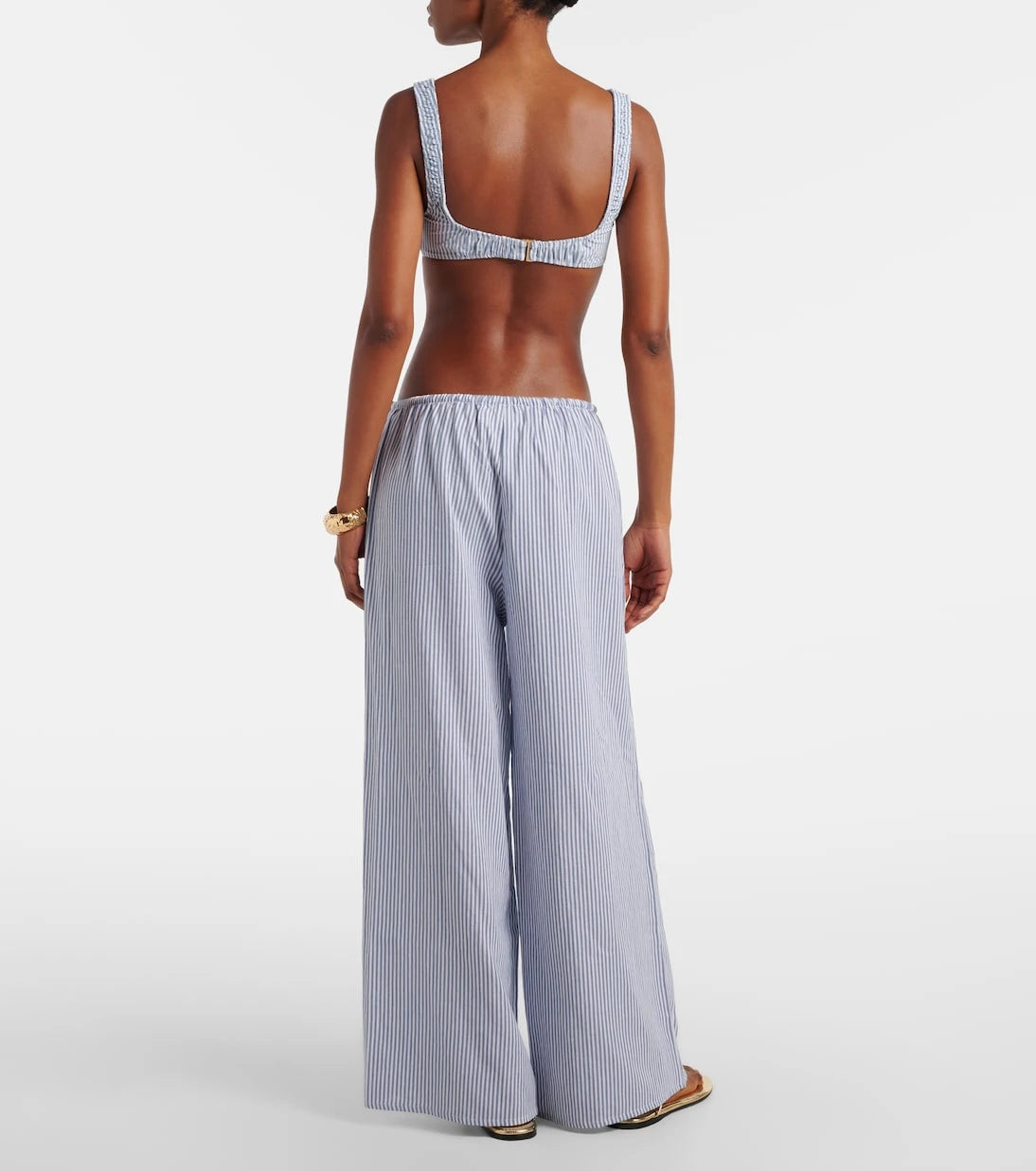 Montce - Striped cotton wide-leg pants