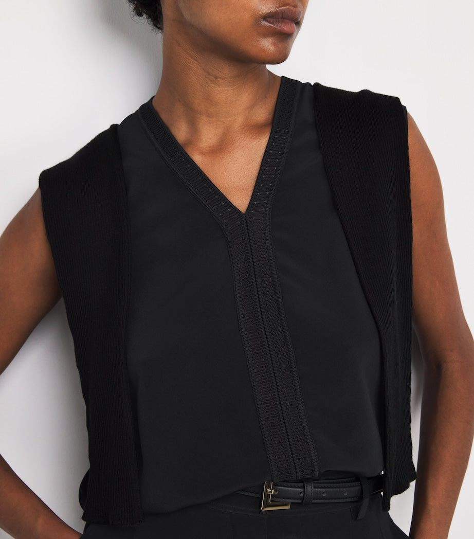 Joseph Black Crepe de Soie Silk Louis Blouse