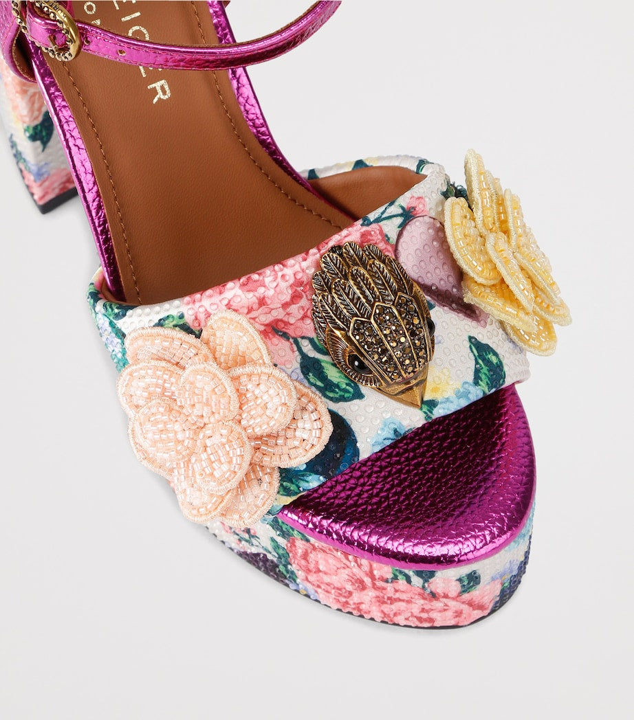 Embellished Floral Kensington Platform Sandals