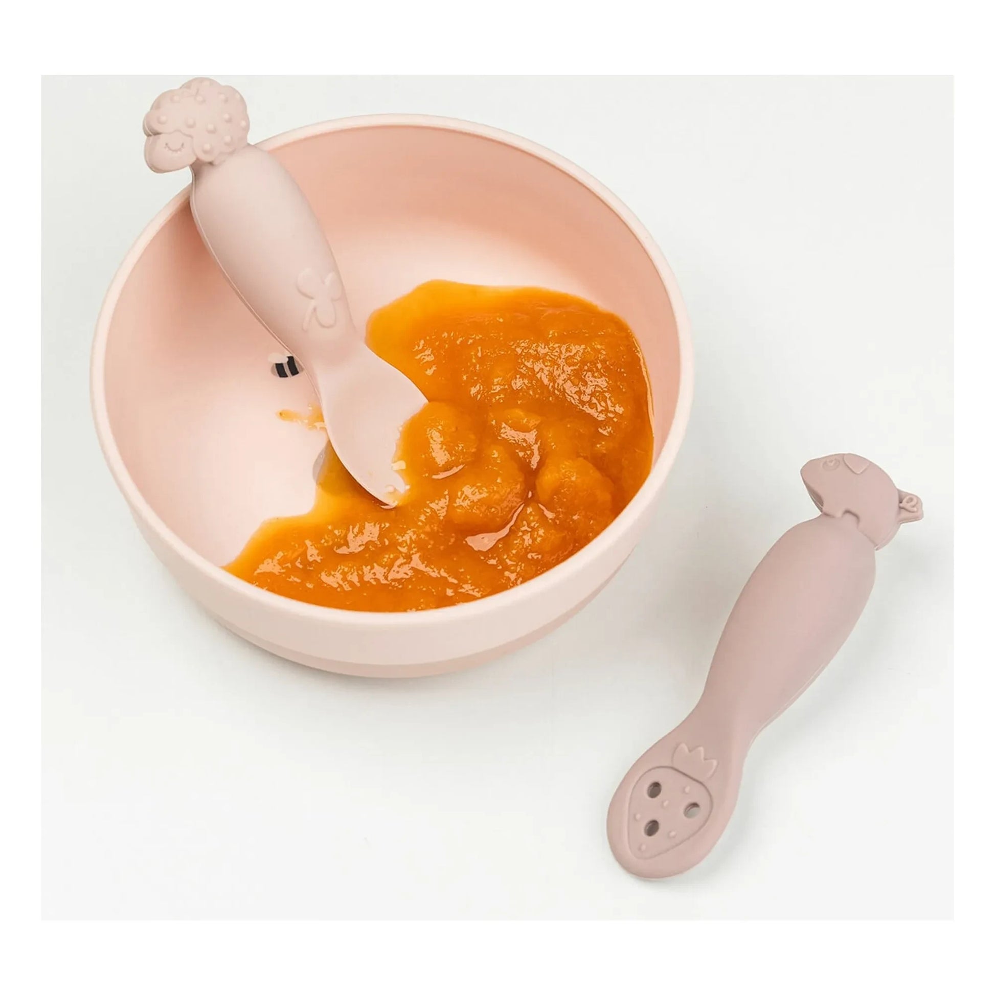 Done by deer - Tiny Farm learning spoons - Set of 2 | Pink