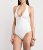 Heidi Klein White Plunge U-Bar Swimsuit