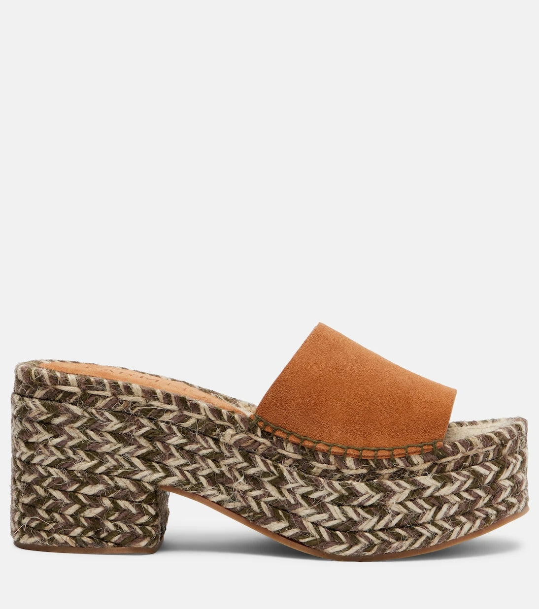Farm Rio - Suede platform espadrille slides