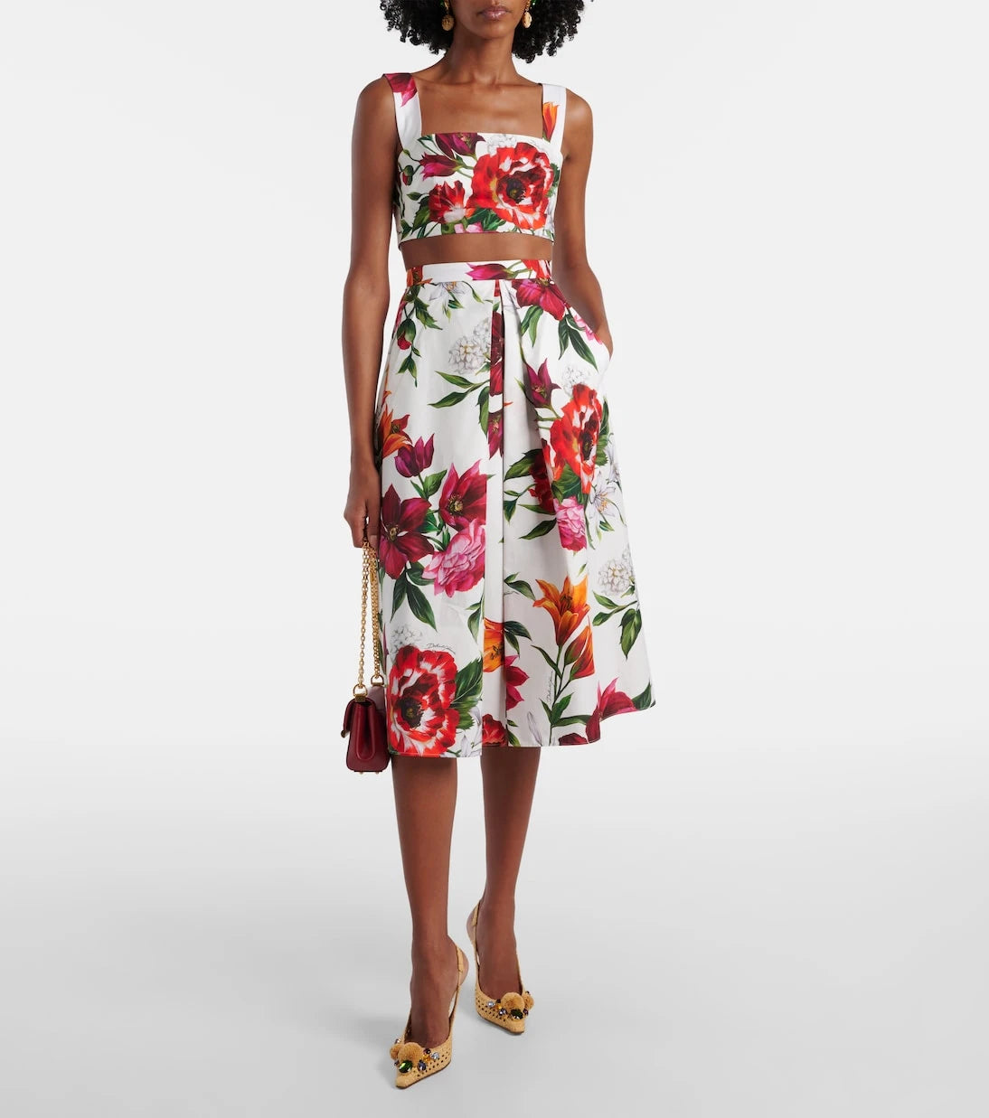 Dolce&Gabbana - Embellished raffia-effect slingback pumps