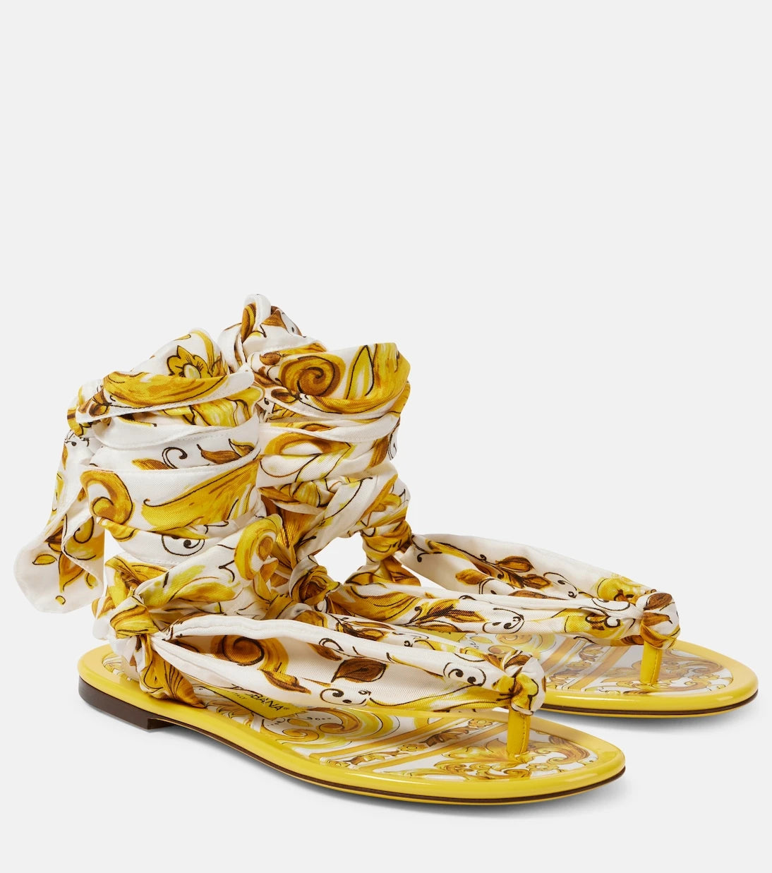 Dolce&Gabbana - Printed silk twill sandals