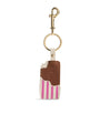 Pink Leather Choc Ice Keyring