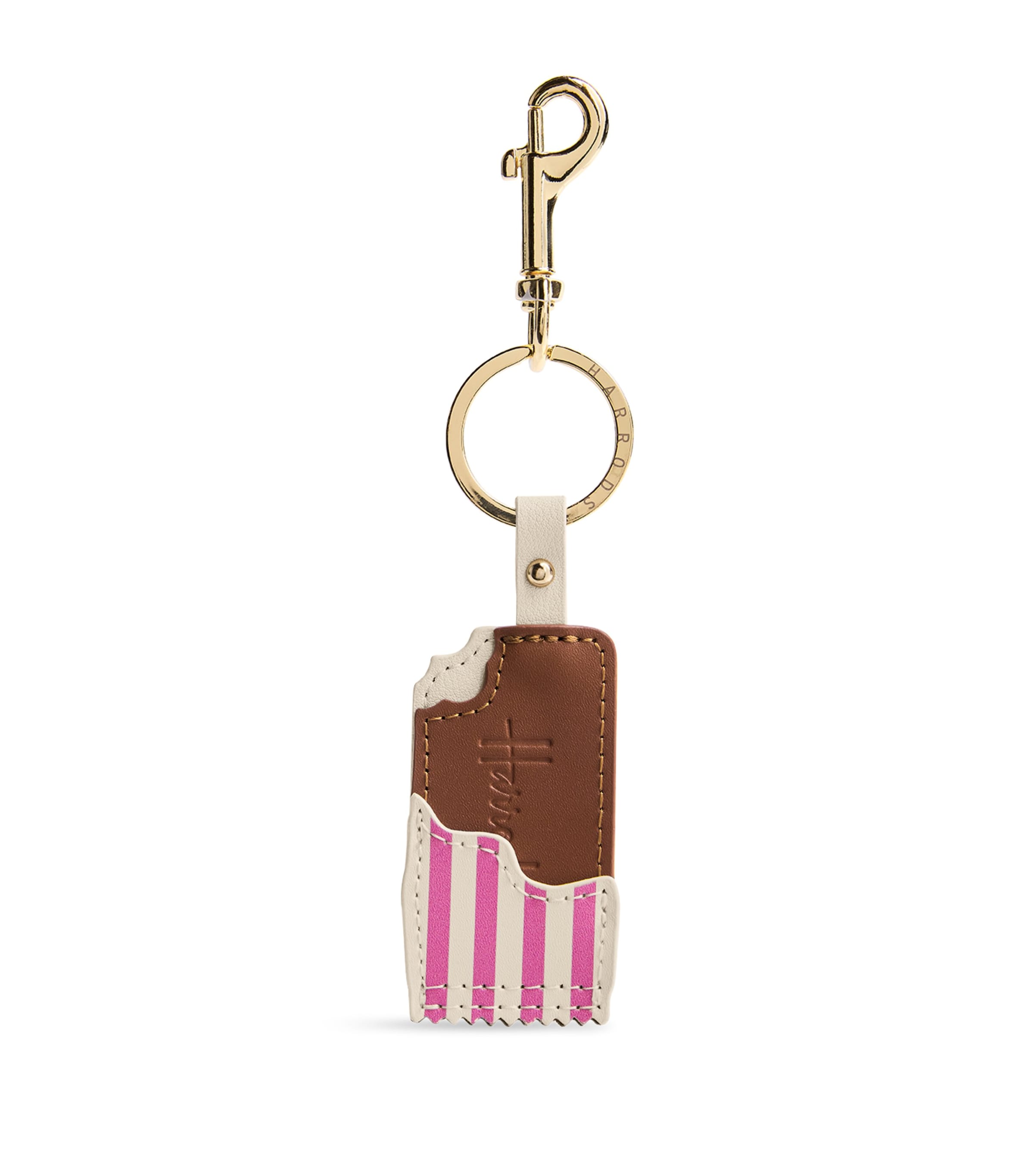 Pink Leather Choc Ice Keyring