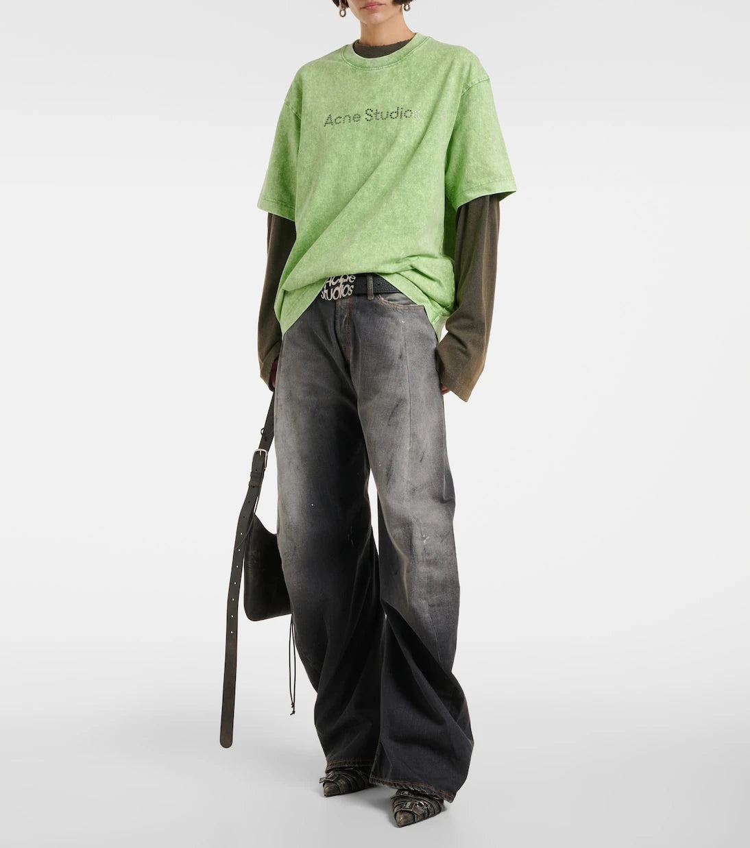 Acne Studios - 2006F distressed low-rise wide-leg jeans
