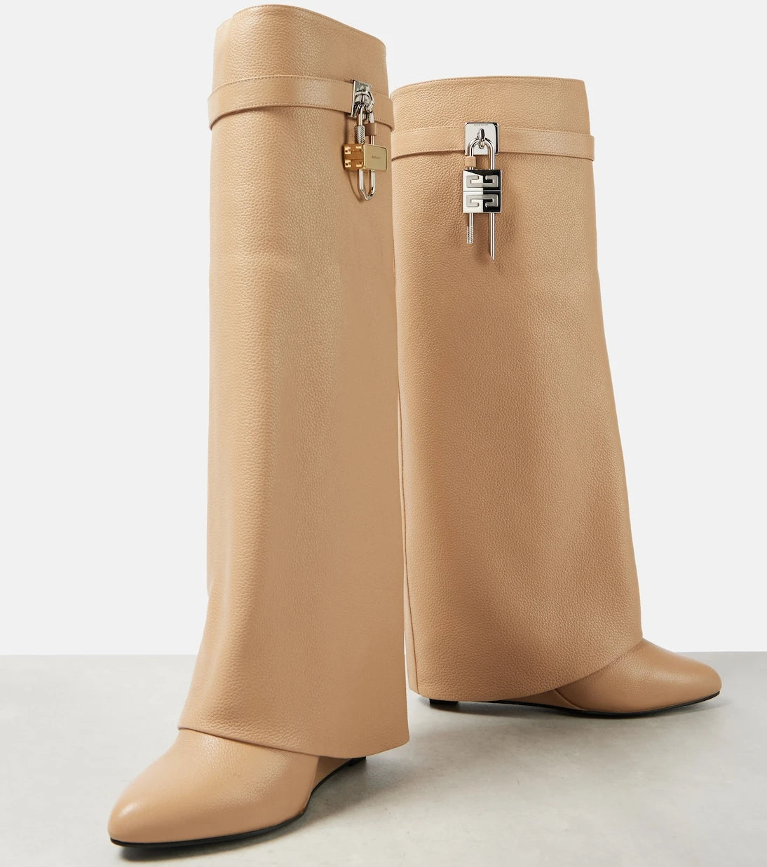 Givenchy - Shark Lock leather knee-high boots