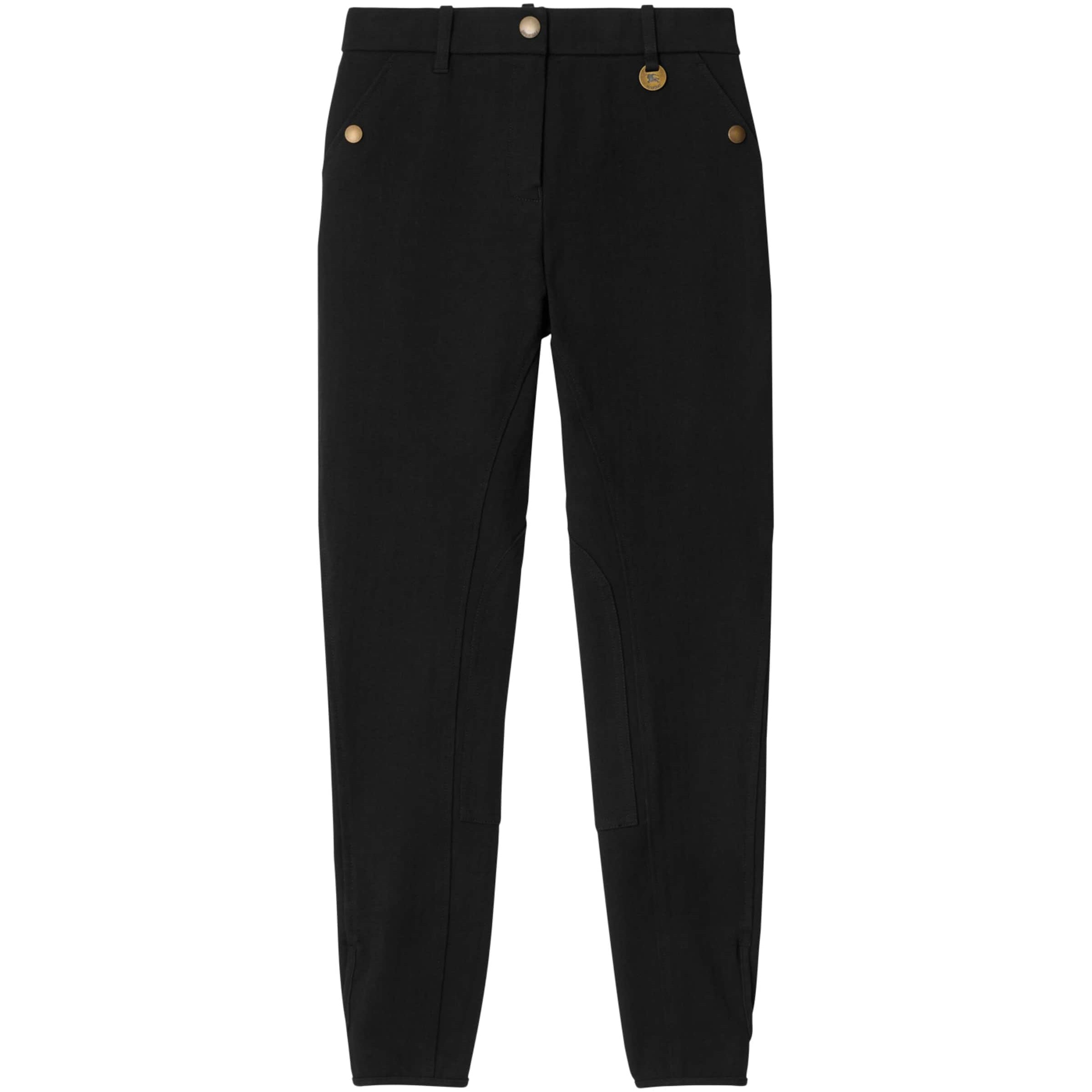 Burberry Black Stretch Cotton Herringbone Jodhpurs