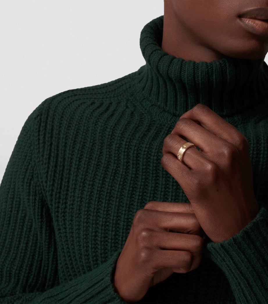 Yellow Gold and Diamond LOVE Ring