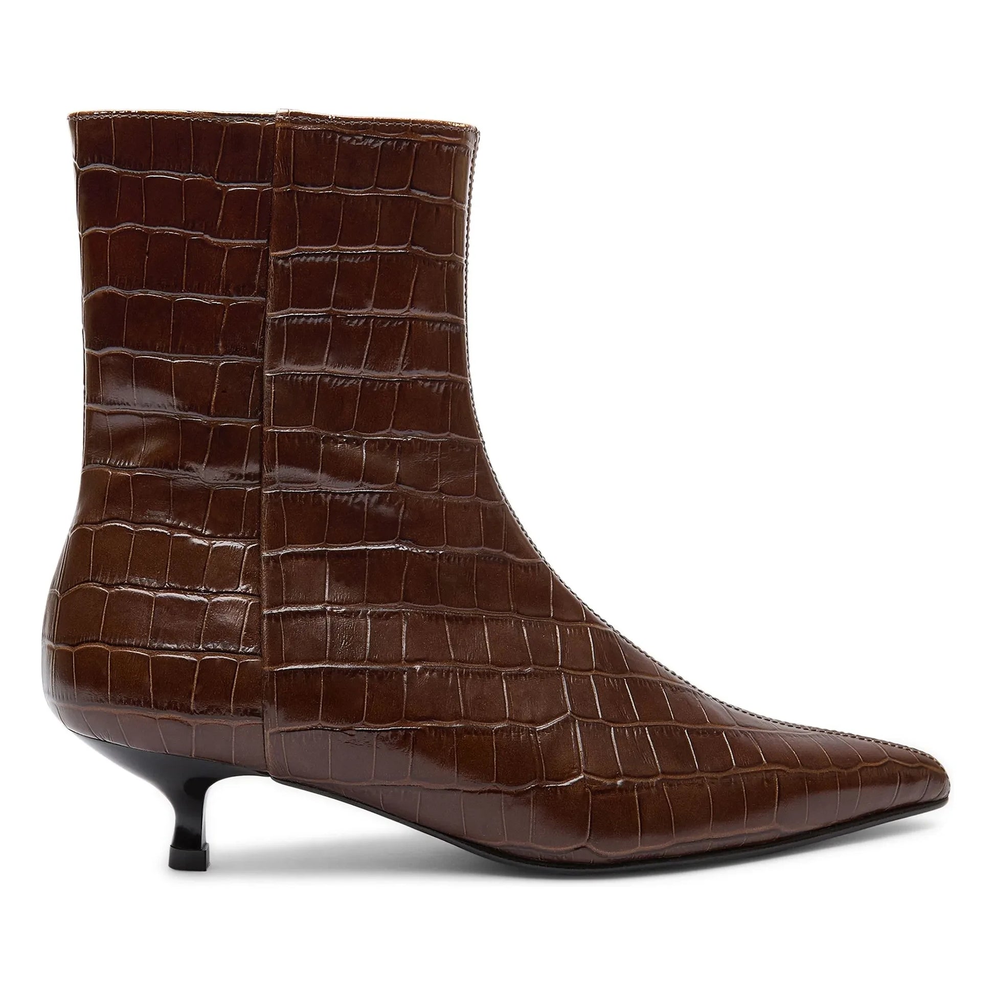 Augusta - Paula Crocodile Effect Boots | Chocolate