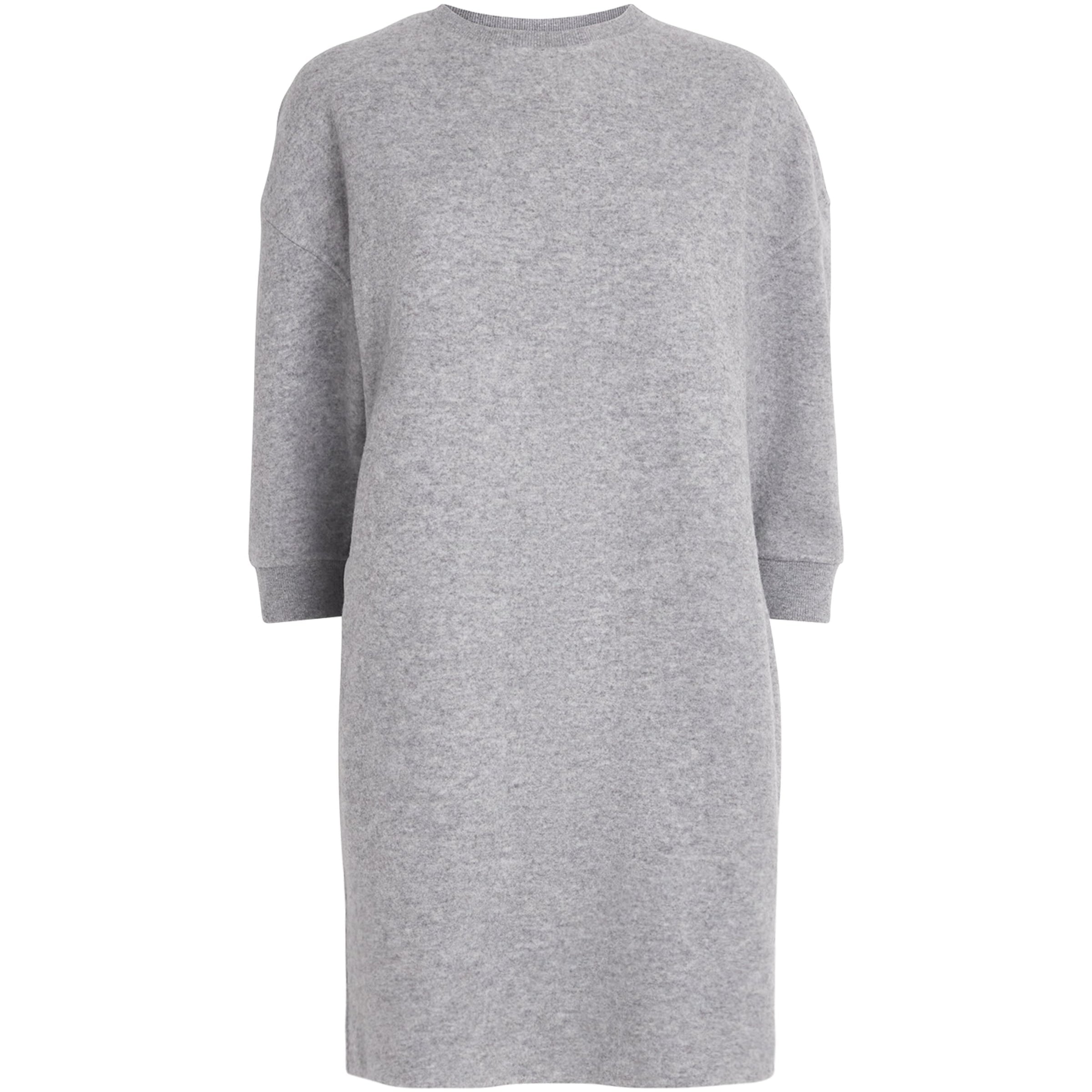 Max Mara Grey Virgin Wool-Blend Mini Dress