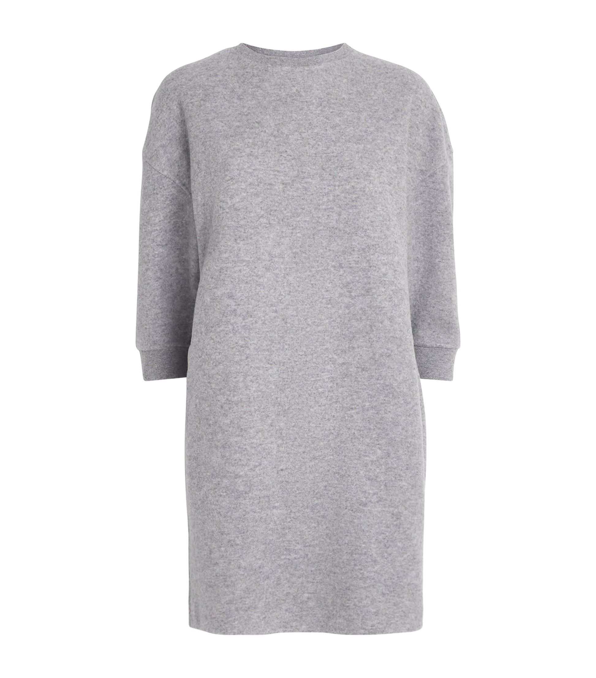 Max Mara Grey Virgin Wool-Blend Mini Dress