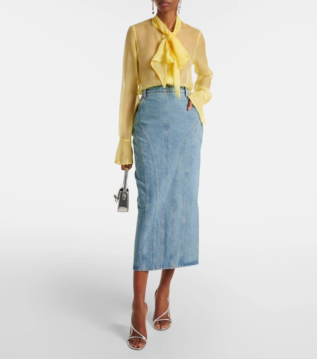 Nina Ricci - Denim midi skirt