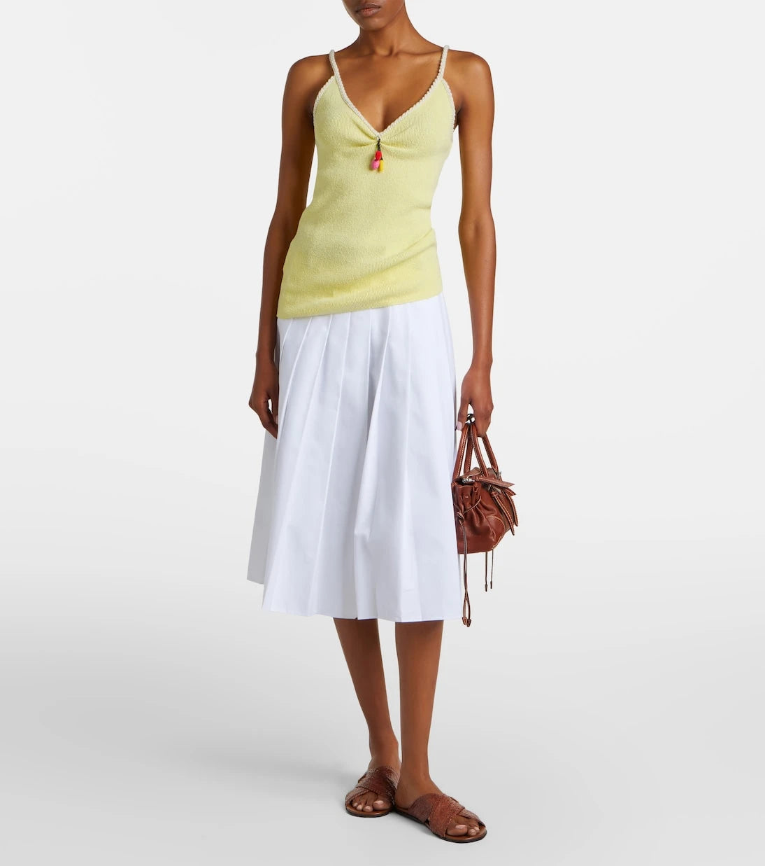 Prada - Embellished cotton-blend bouclé top