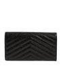 Black Monogram Saint Laurent Matelassé Large Flap Wallet
