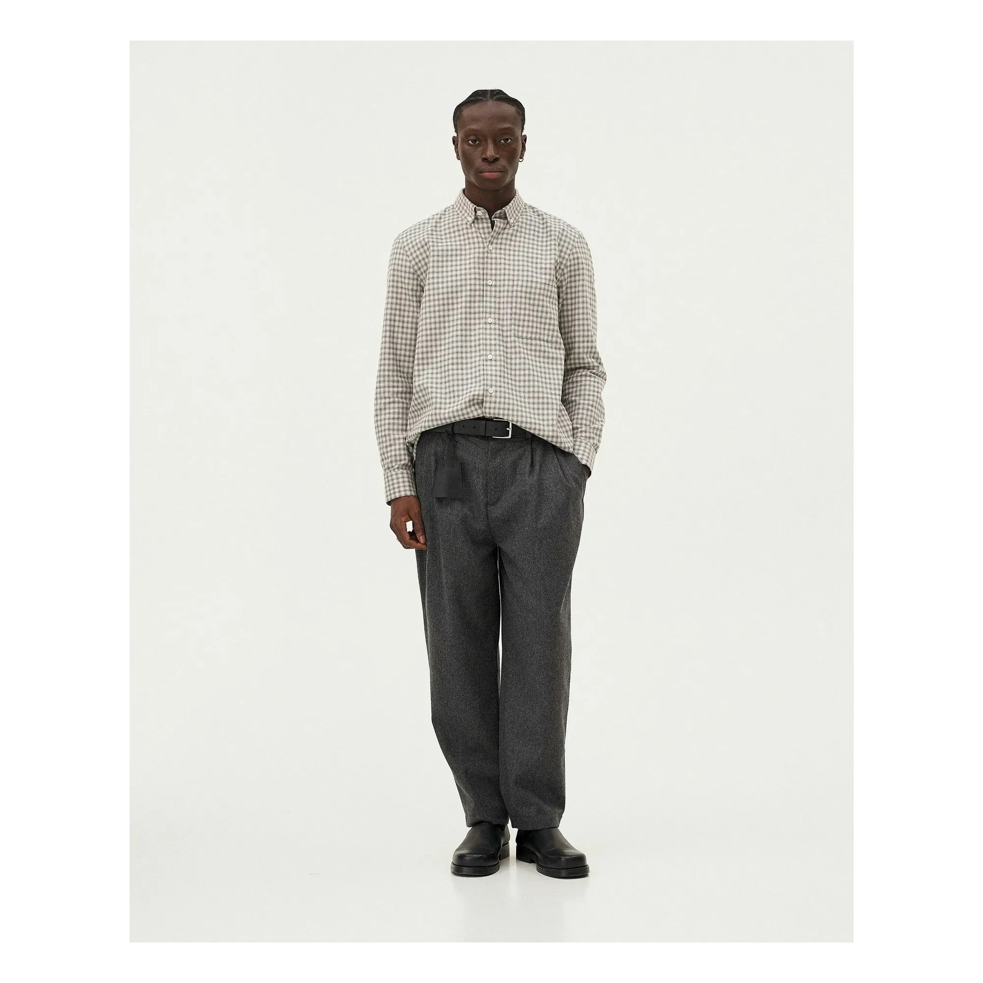 Noyoco - Curtis shirt Recycled cotton plaid | Grey