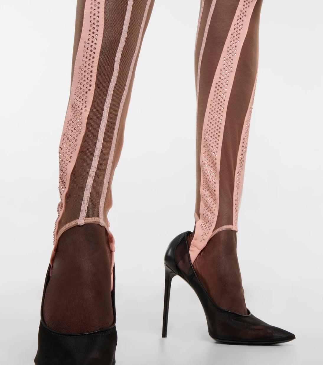 Mugler - Paneled stirrup leggings