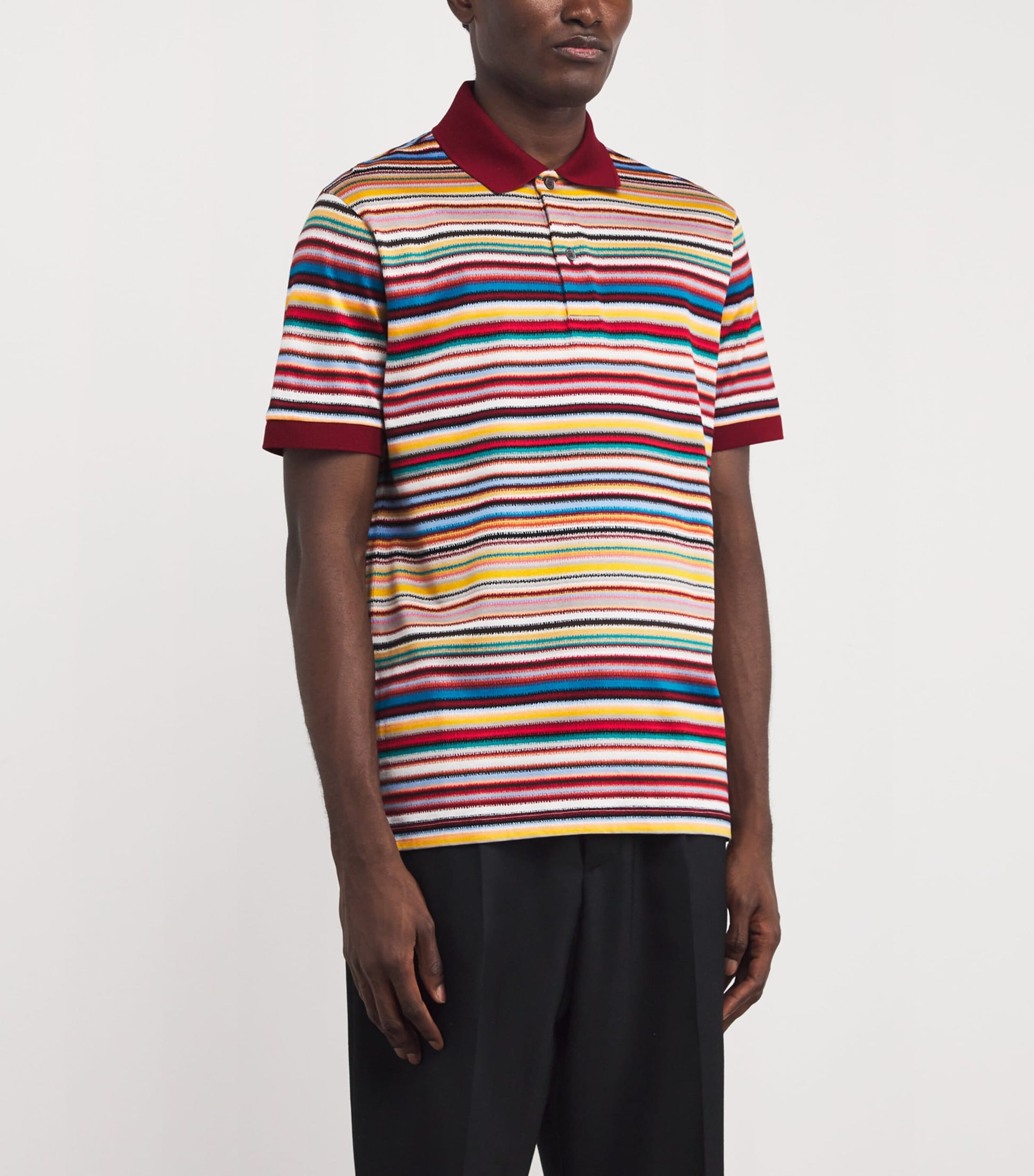 Cotton Noisy Stripe Polo Shirt