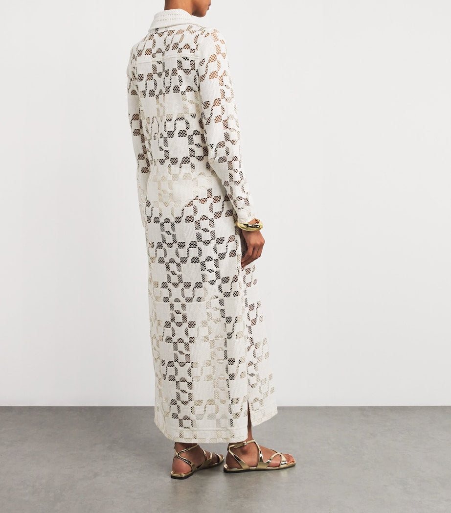 Simkhai White Lace-Up Wiliama Maxi Dress