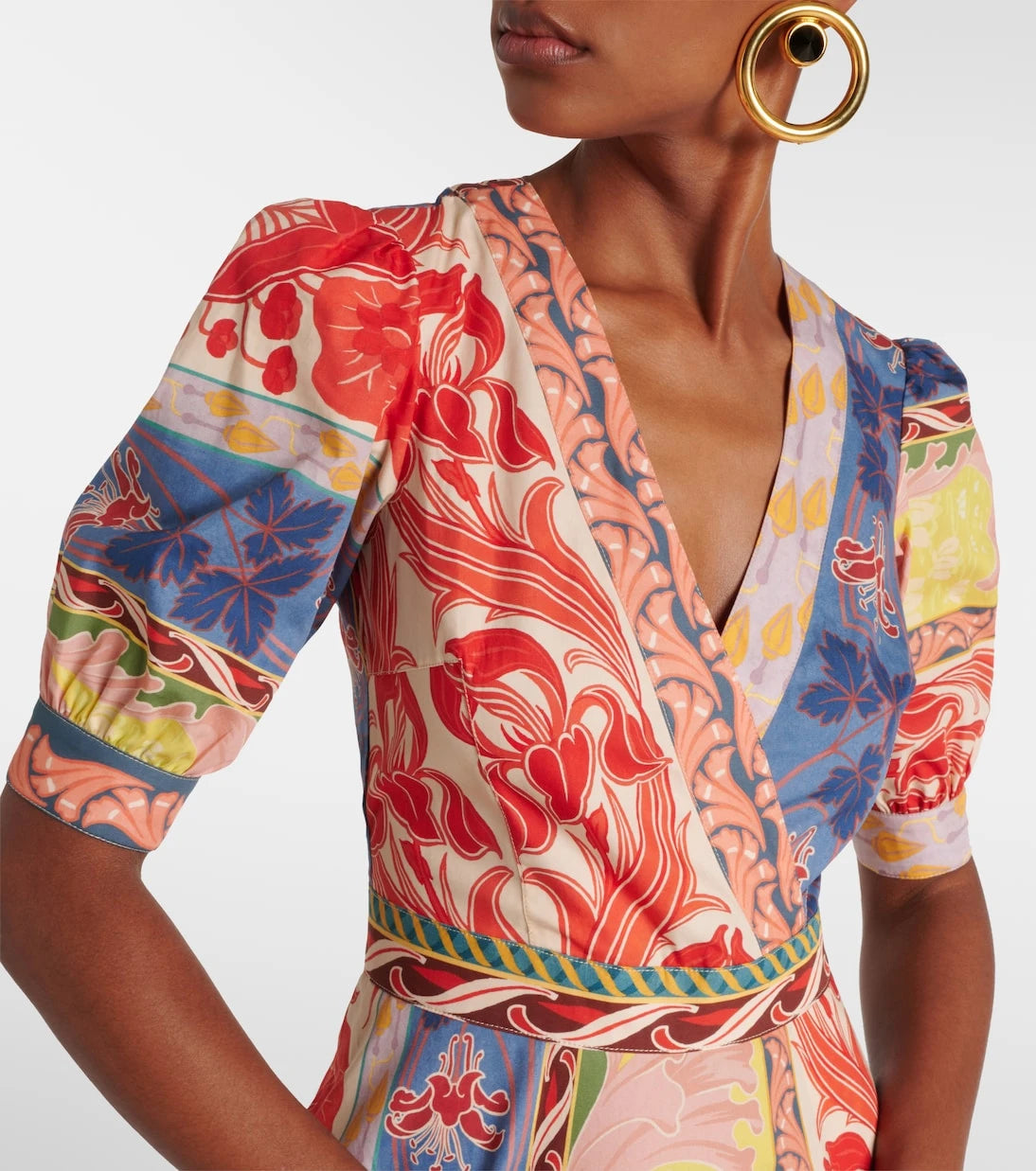 Etro - Printed cotton wrap dress