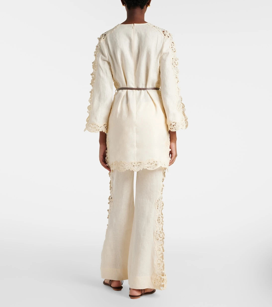 Zimmermann - Awaken embroidered linen flared pants