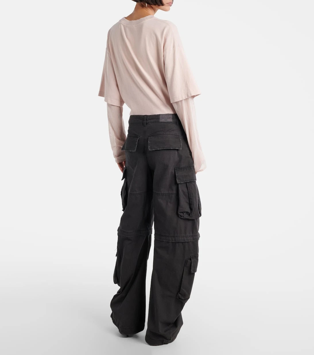 Acne Studios - بنطلون كارجو قطني بقصة ساق برميلية