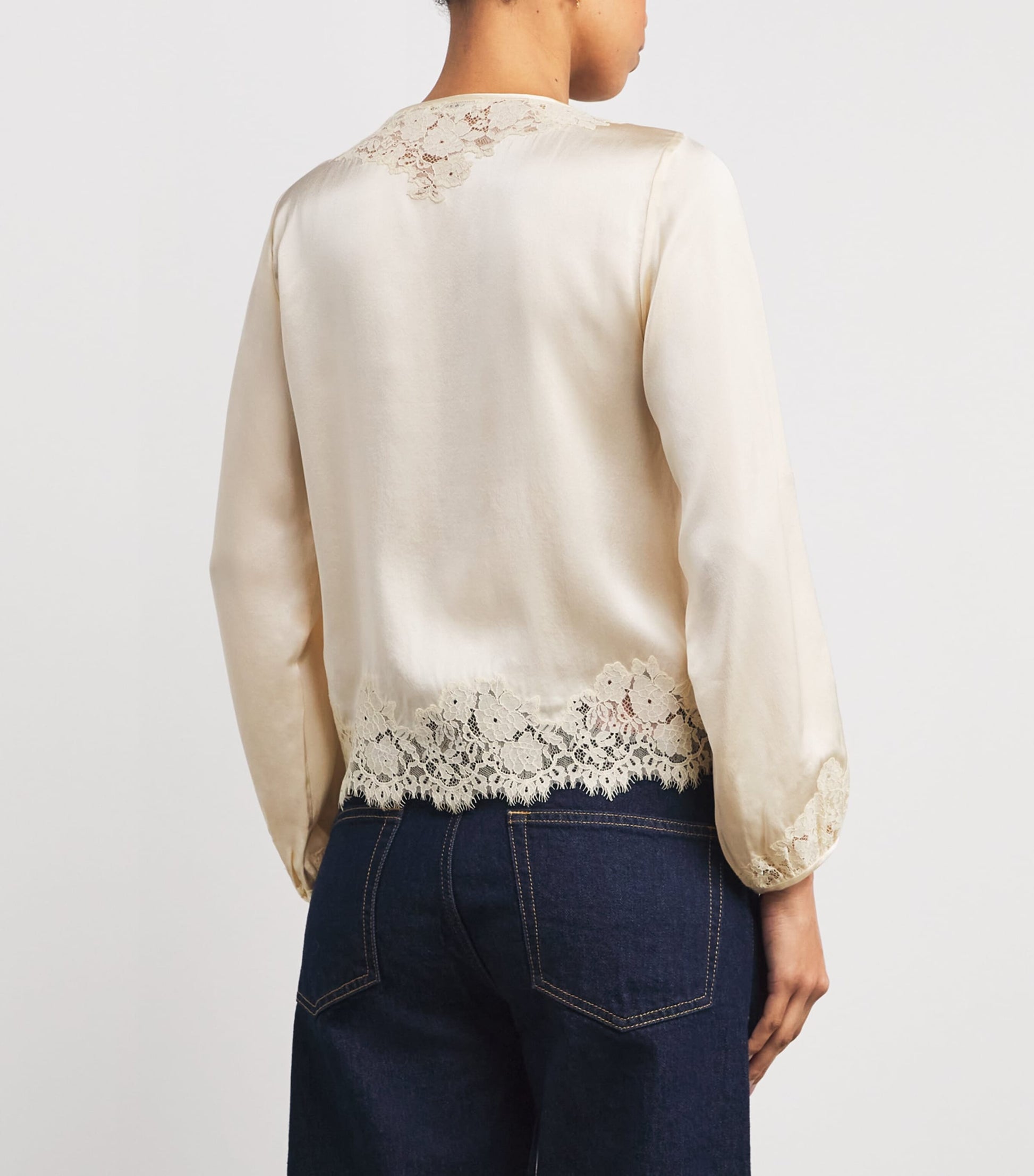 DÔEN Ivory Silk Satin Lucine Top