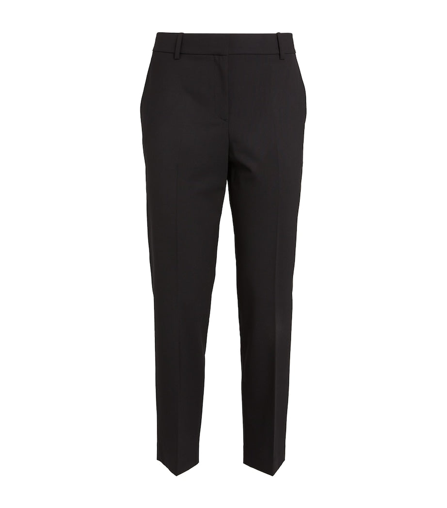 Theory Black Good Wool Cropped Treeca Trousers