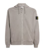 Stone Island Grey Organic Cotton Fleece Zip-Up Hoodie